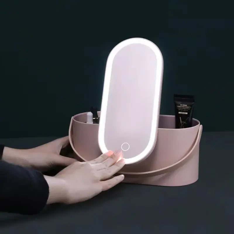 Portable Makeup Vanity Case with Mirror & LED Lighting