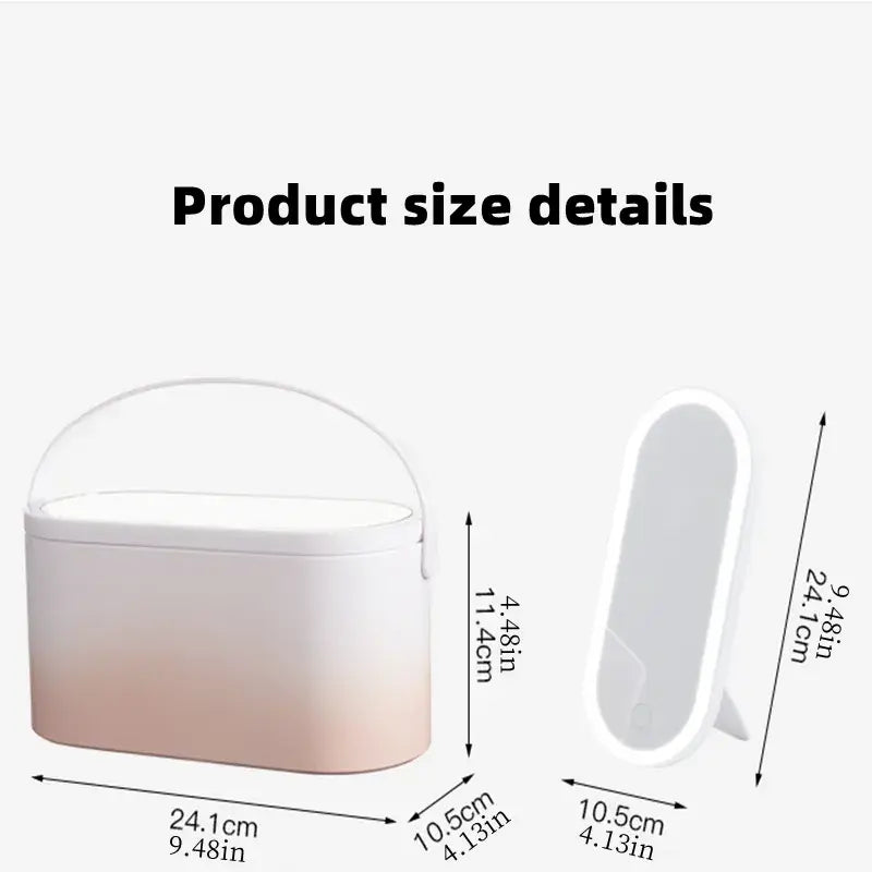 Portable Makeup Vanity Case with Mirror & LED Lighting