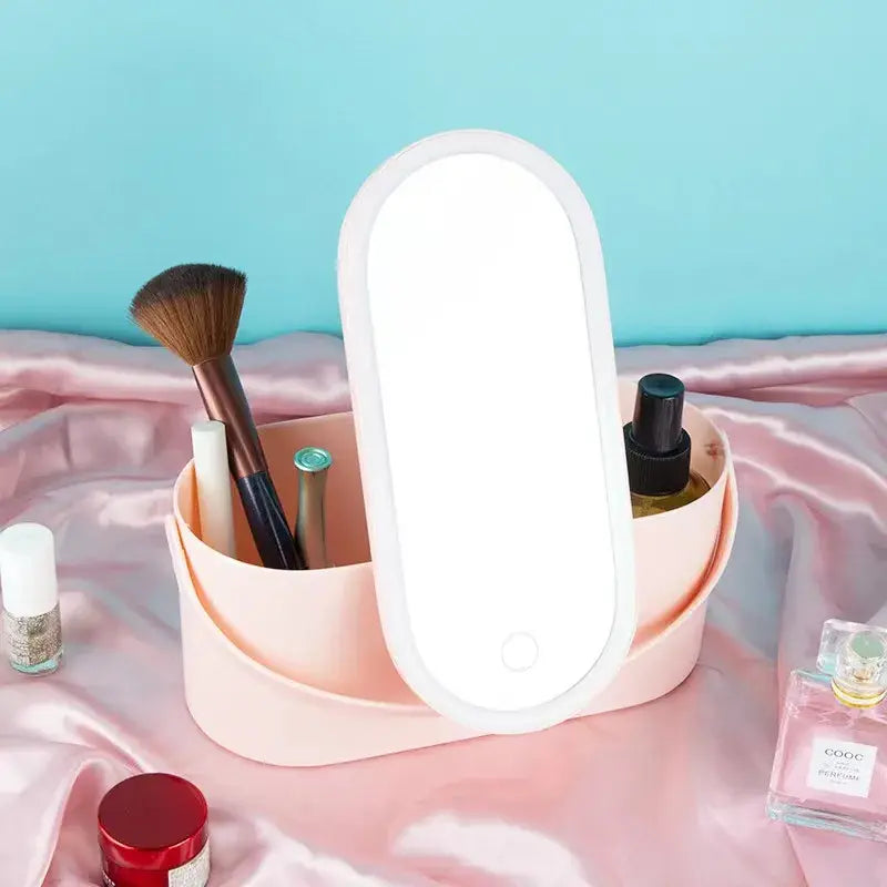 Portable Makeup Vanity Case with Mirror & LED Lighting